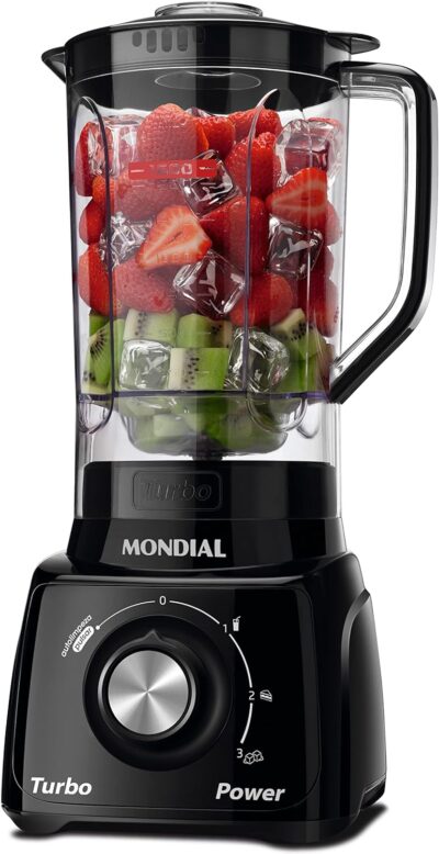 Liquidificador Mondial, Turbo Power 550W, 220V, Preto, 2,2 L - L-99 FB