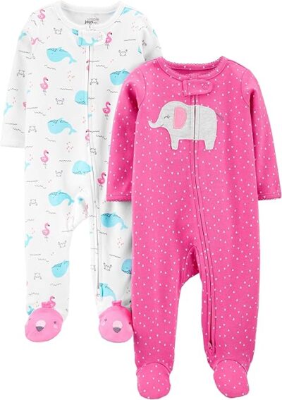 Macacão de dormir para bebês Cotton Sleep and Play, Pack of 2 Simple Joys by Carter'sMeninas